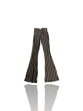 No Boundaries Black and White Striped Flared Pants